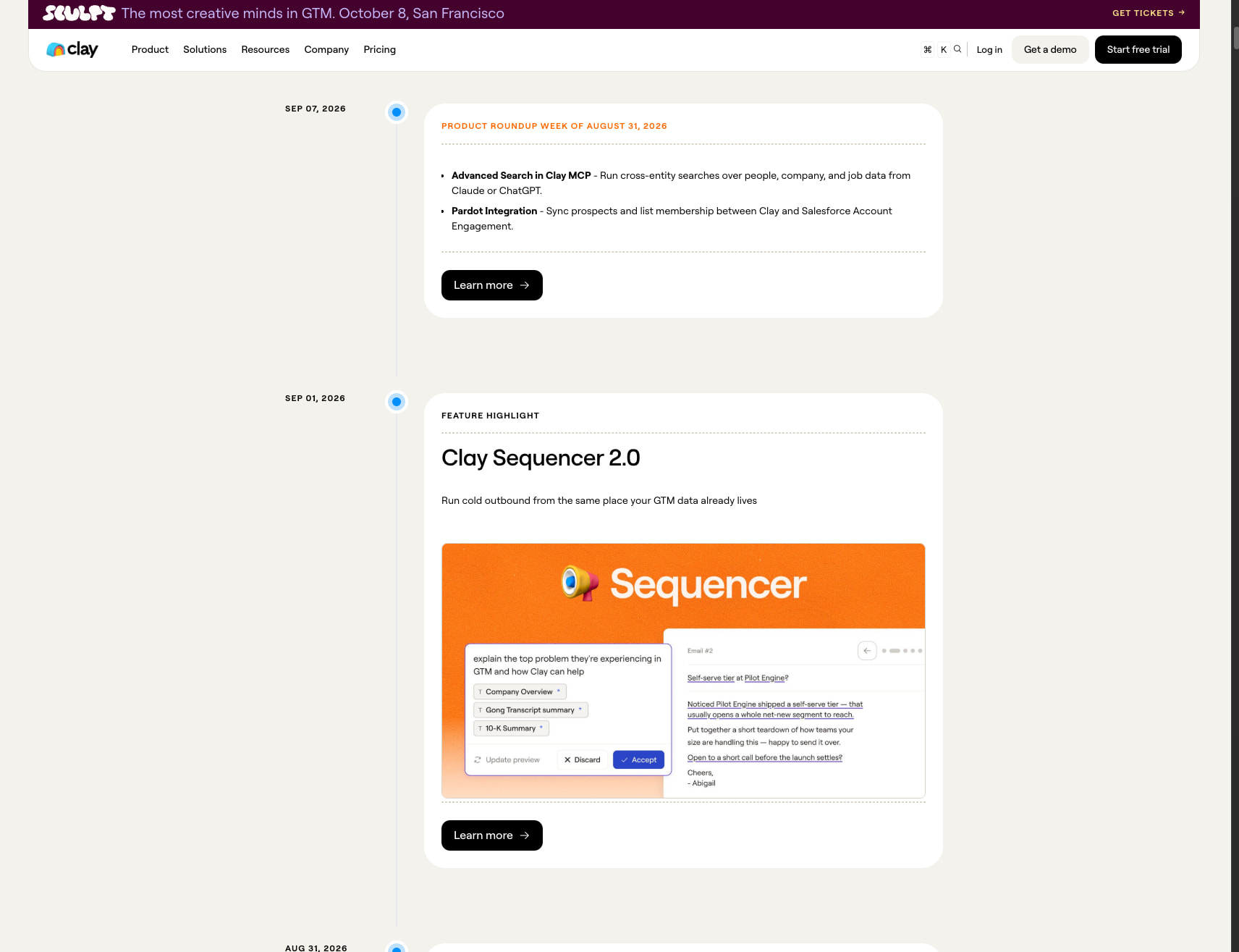 New at Clay | Clay.com captured website design