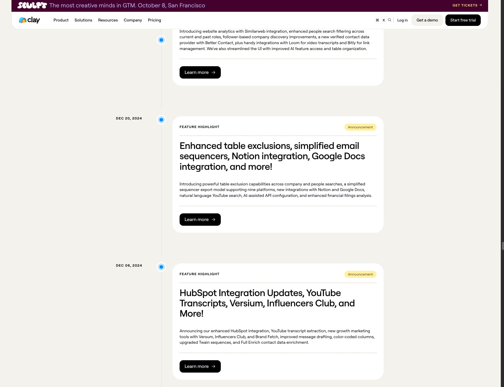 New at Clay | Clay.com captured website design