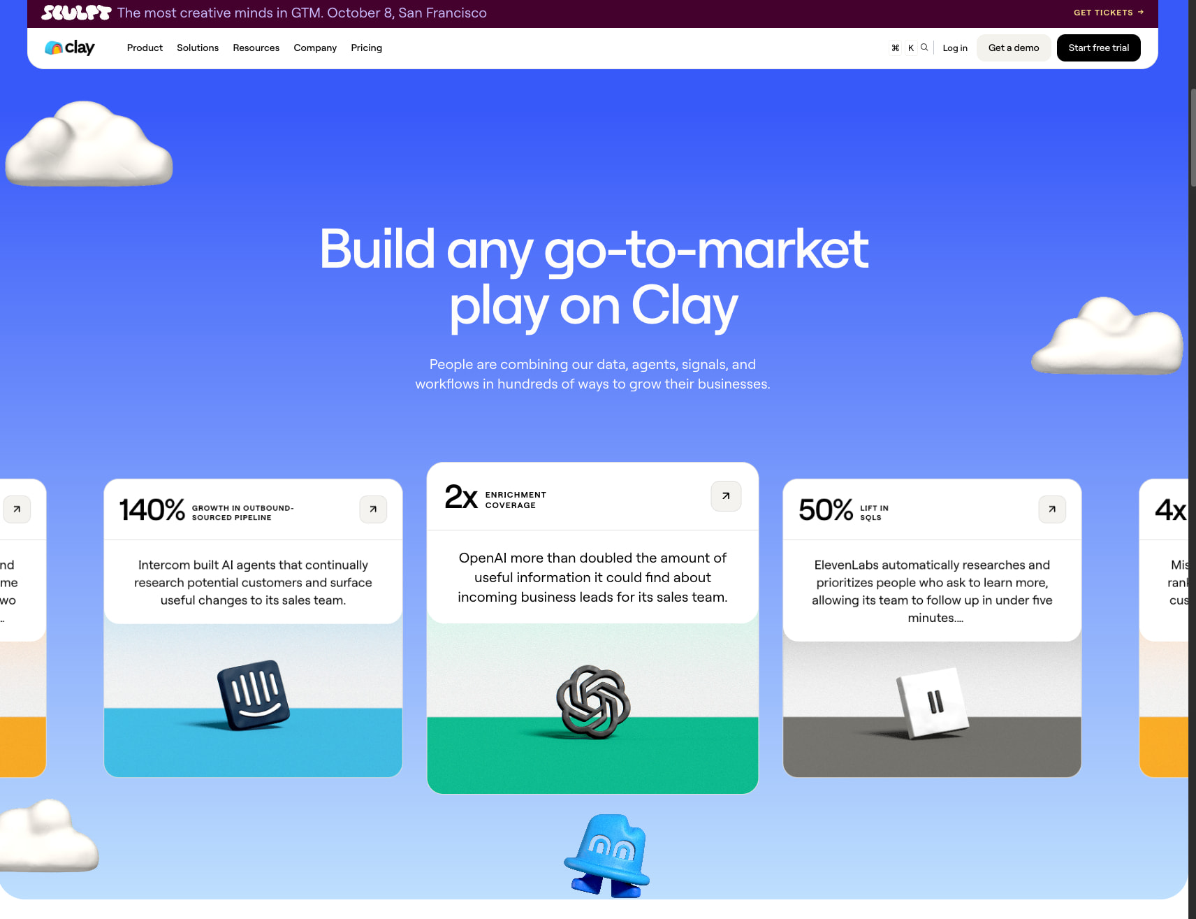 About | Clay.com captured website design
