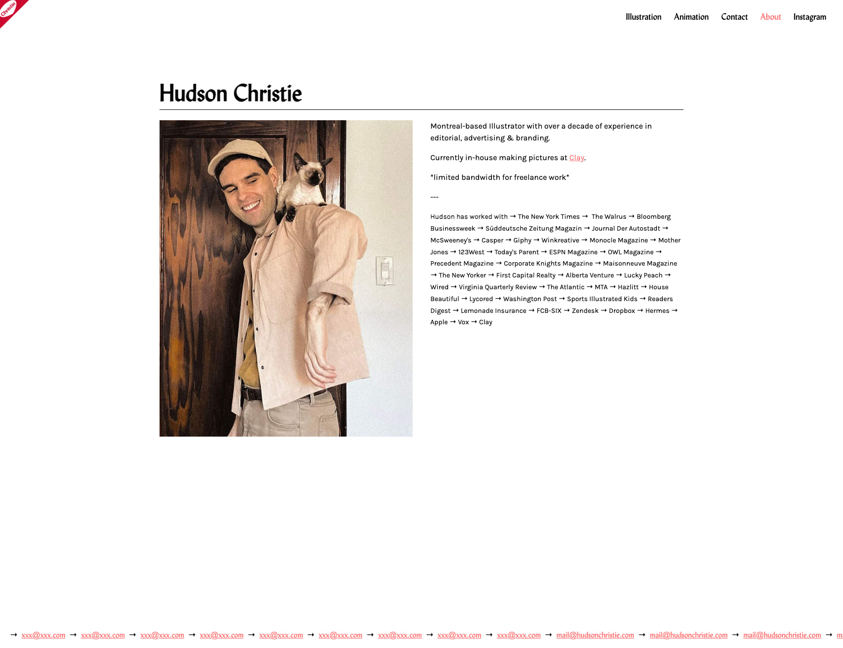About - Hudson Christie captured website design