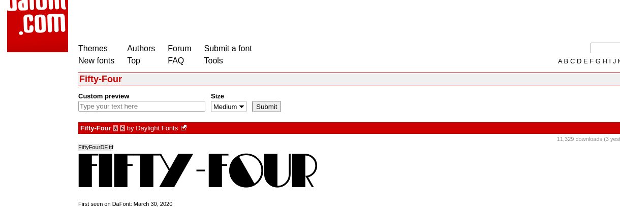 www.dafont.com captured website design