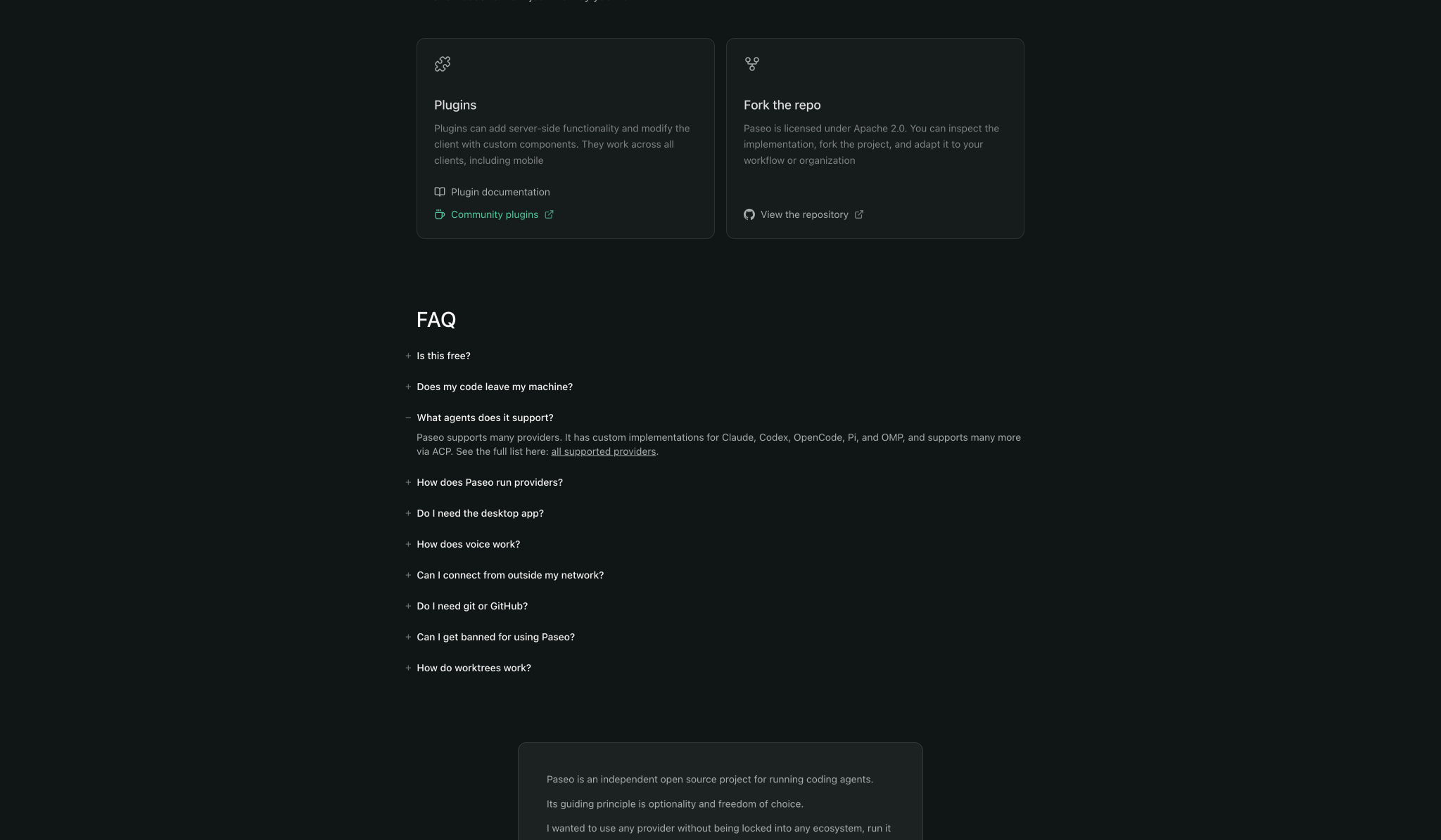 Paseo – Run Claude Code, Codex, Copilot, OpenCode from anywhere captured website design
