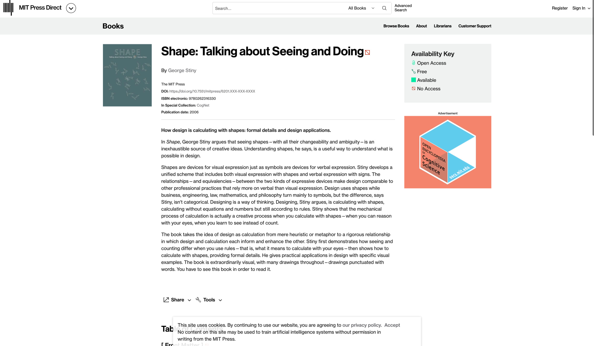 Shape: Talking about Seeing and Doing | Books Gateway | MIT Press captured website design