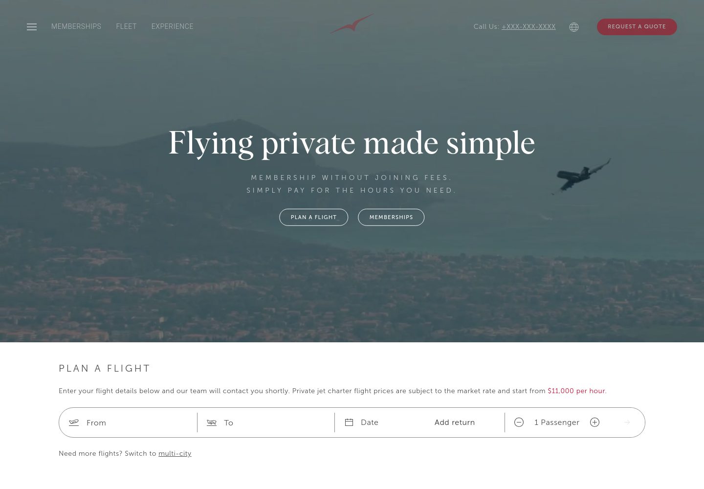 www.vistajet.com captured website design