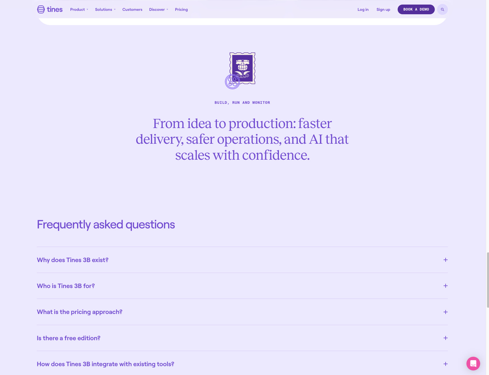 Tines 3B | The AI-native intelligent workflow platform captured website design