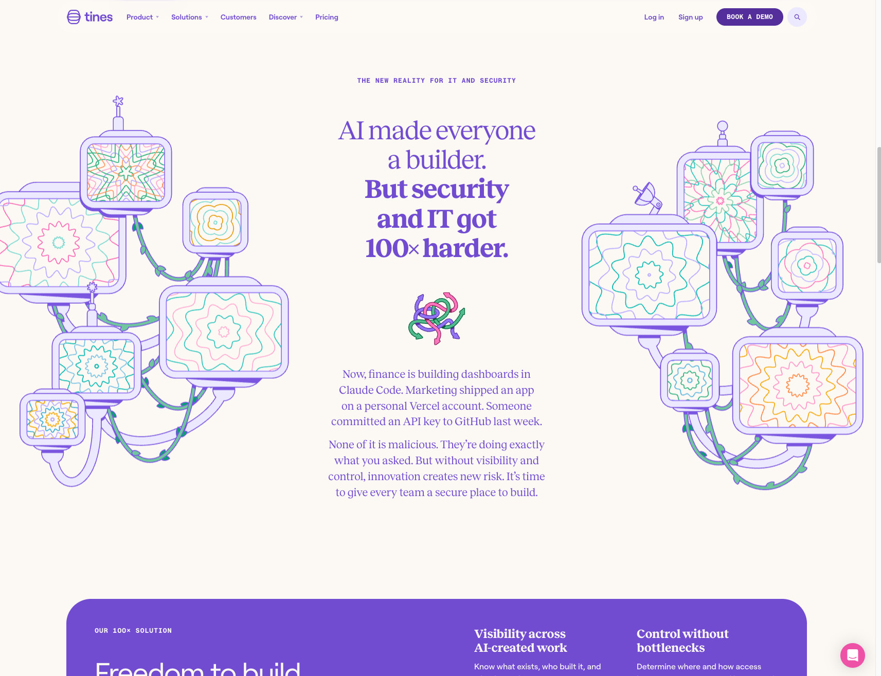 Tines | The secure environment for AI agents, apps and automation captured website design