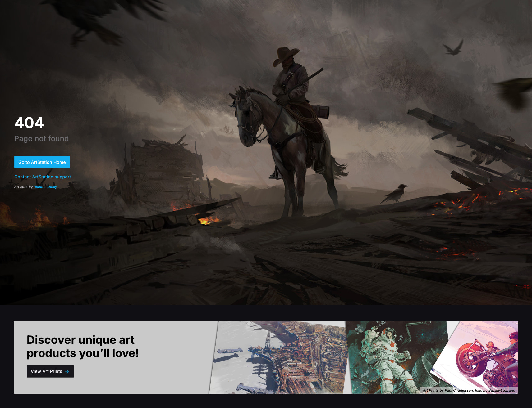 ArtStation - Oops! 404 Error captured website design
