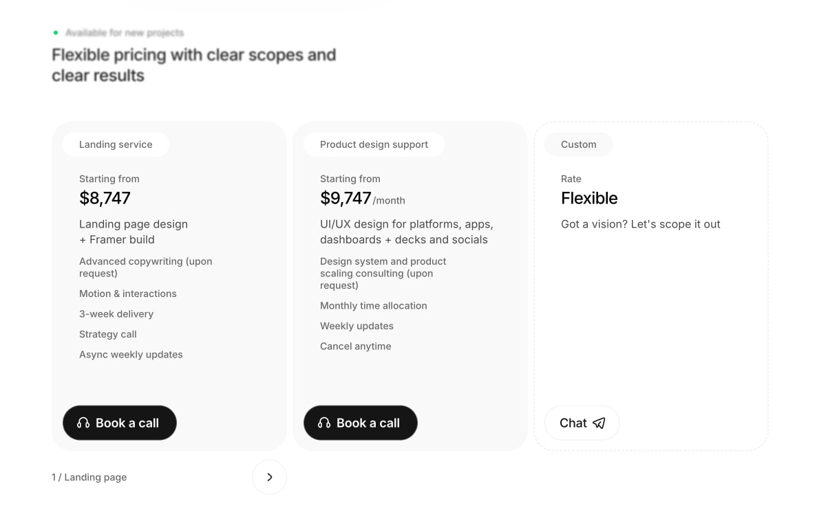 Landing – World-class product and no-code web design captured website design
