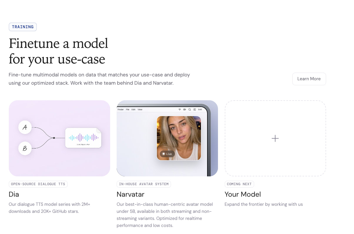 Nari Labs — Multimodal Inference at the Speed of Light captured website design
