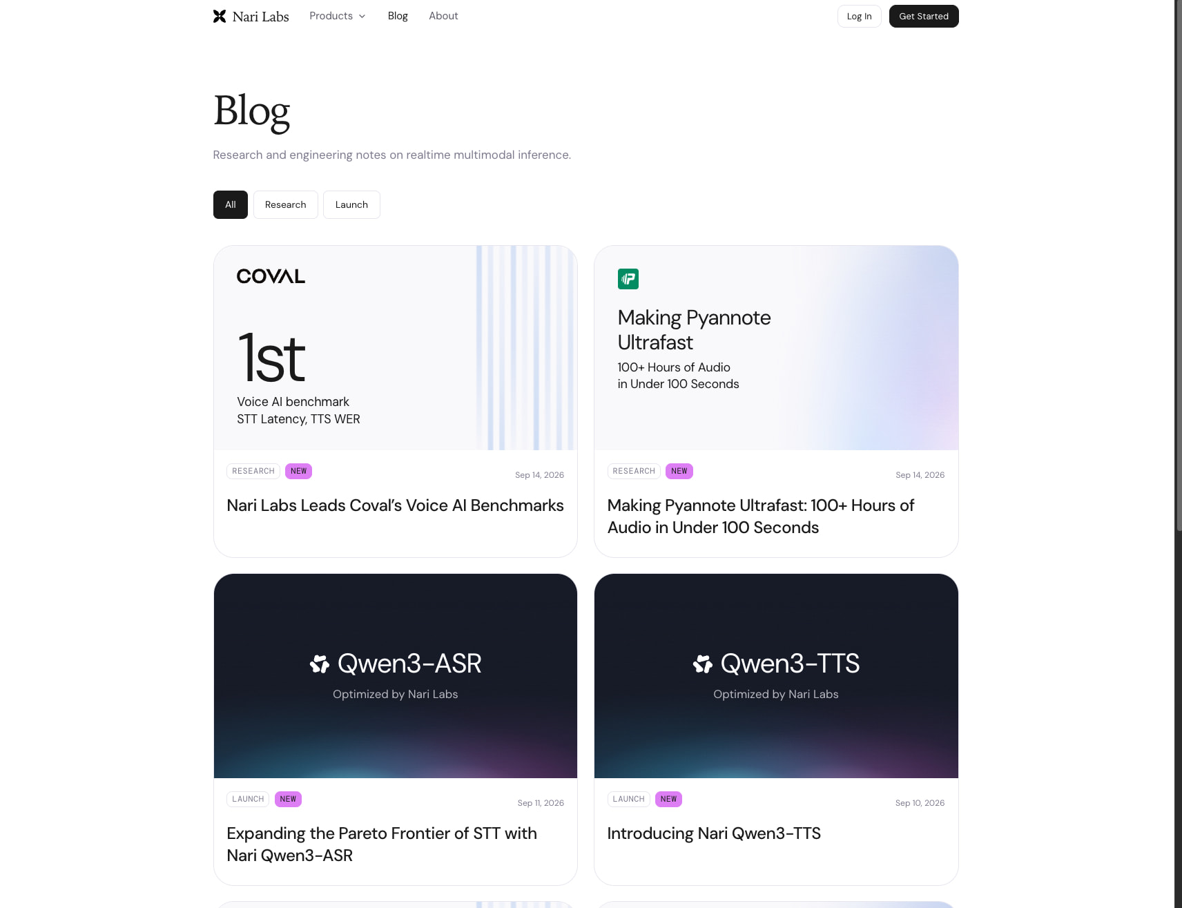 Blog — Nari Labs captured website design