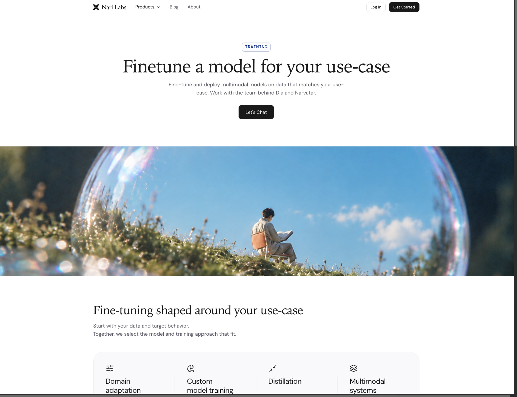 Multimodal Model Fine-Tuning — Nari Labs captured website design