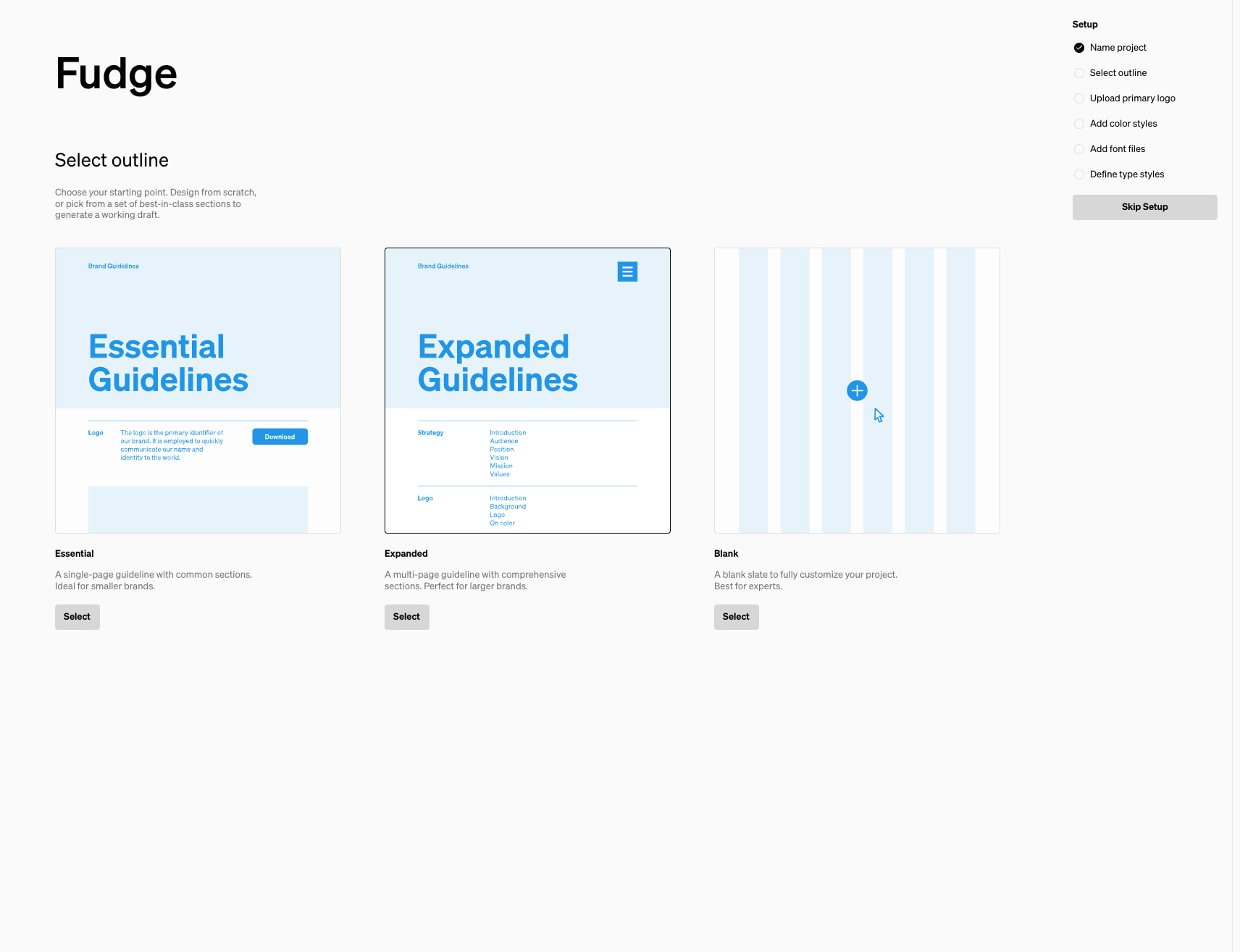 Standards - Project Setup captured website design