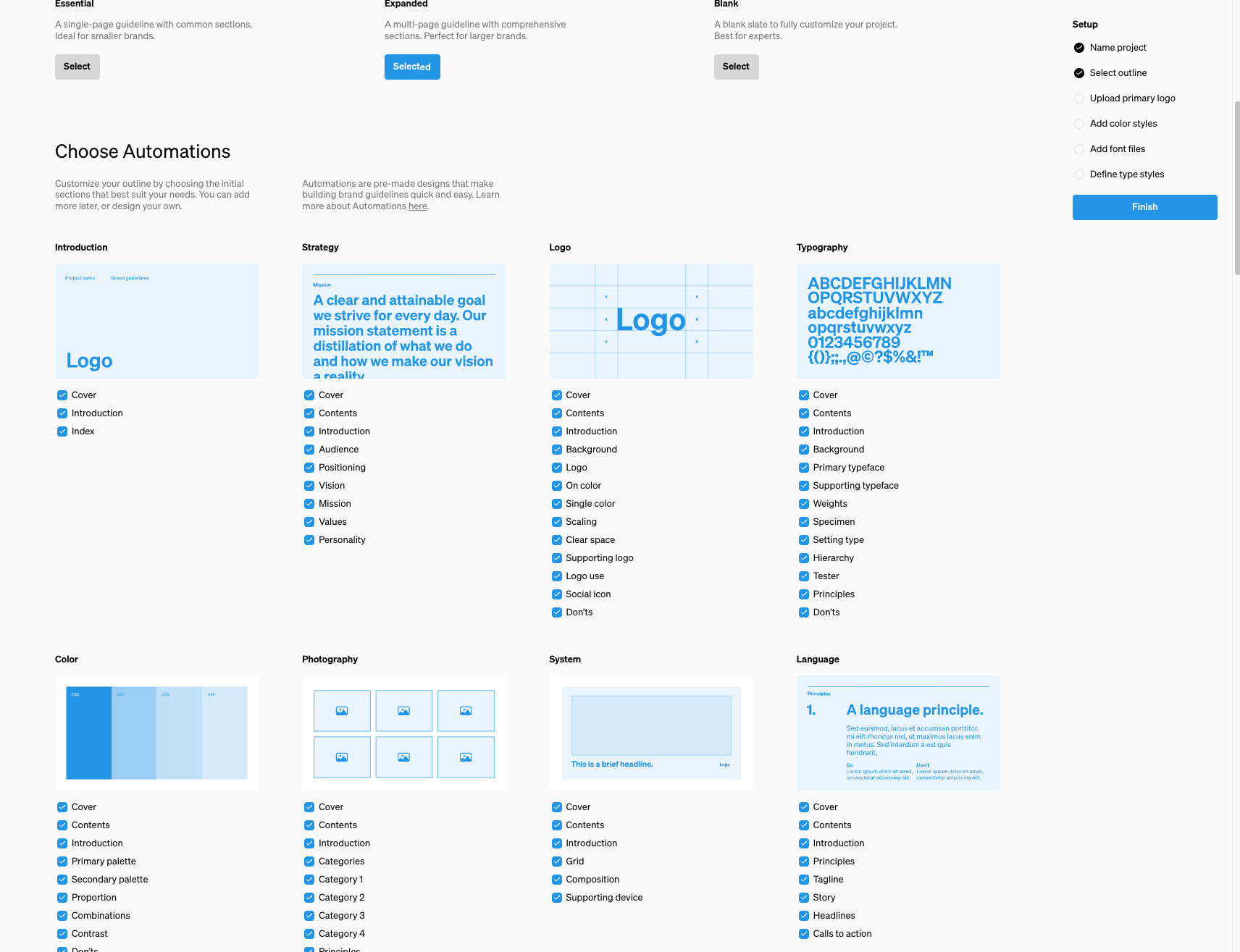 Standards - Project Setup captured website design