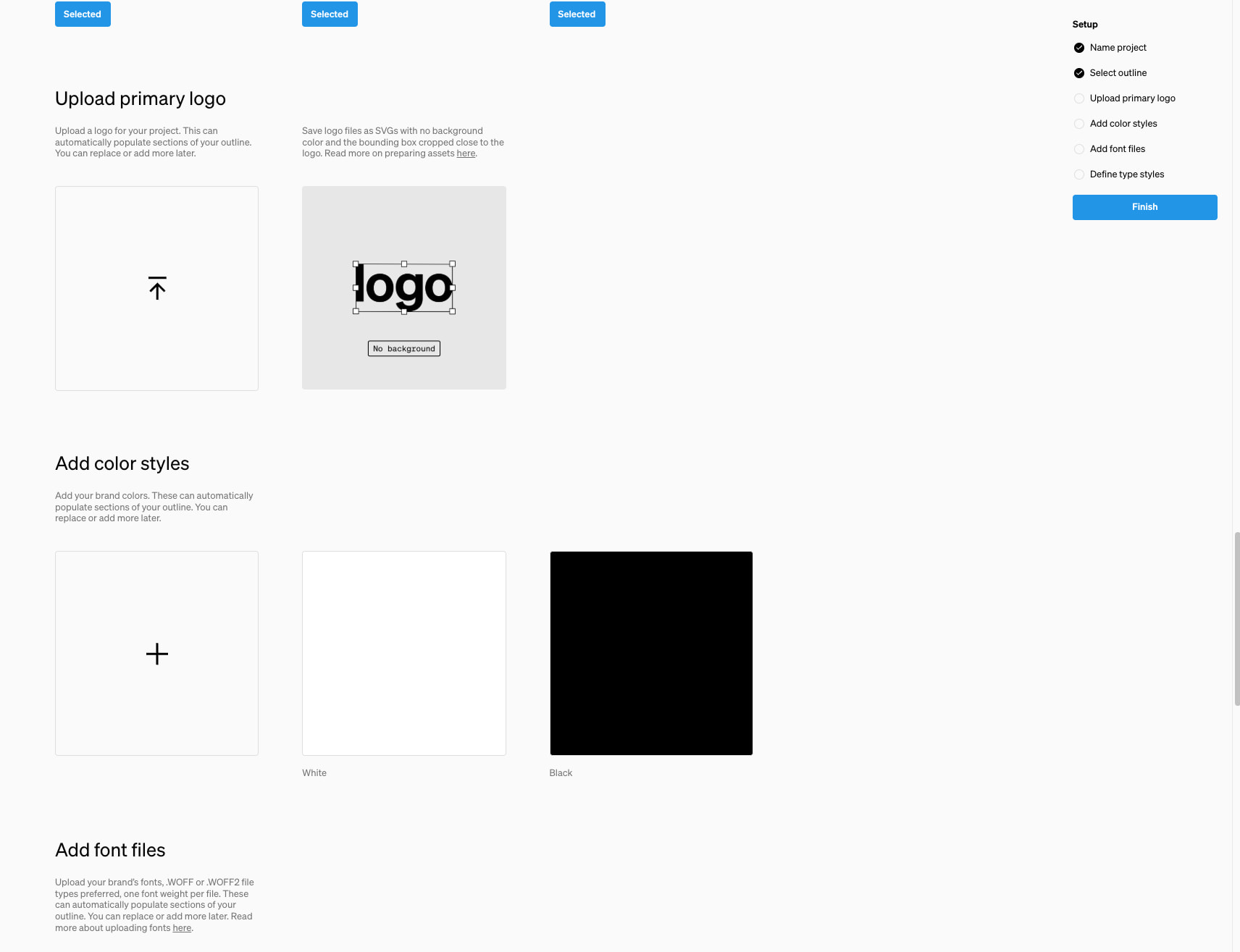 Standards - Project Setup captured website design