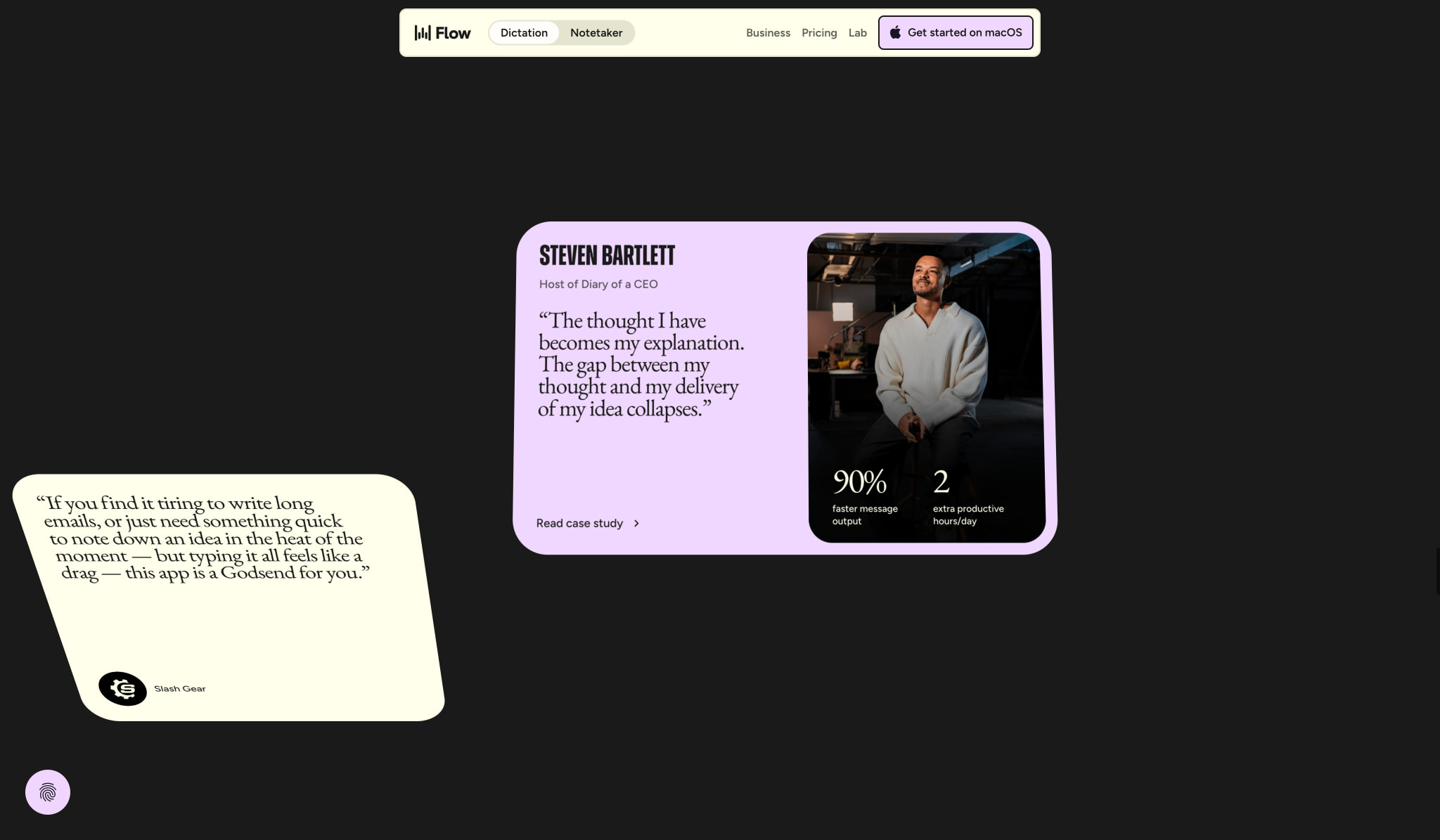 Wispr Flow | Effortless Voice Dictation captured website design