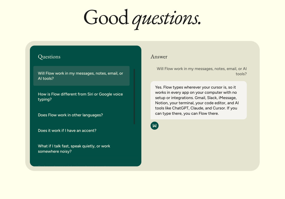 Wispr Flow | Effortless Voice Dictation captured website design