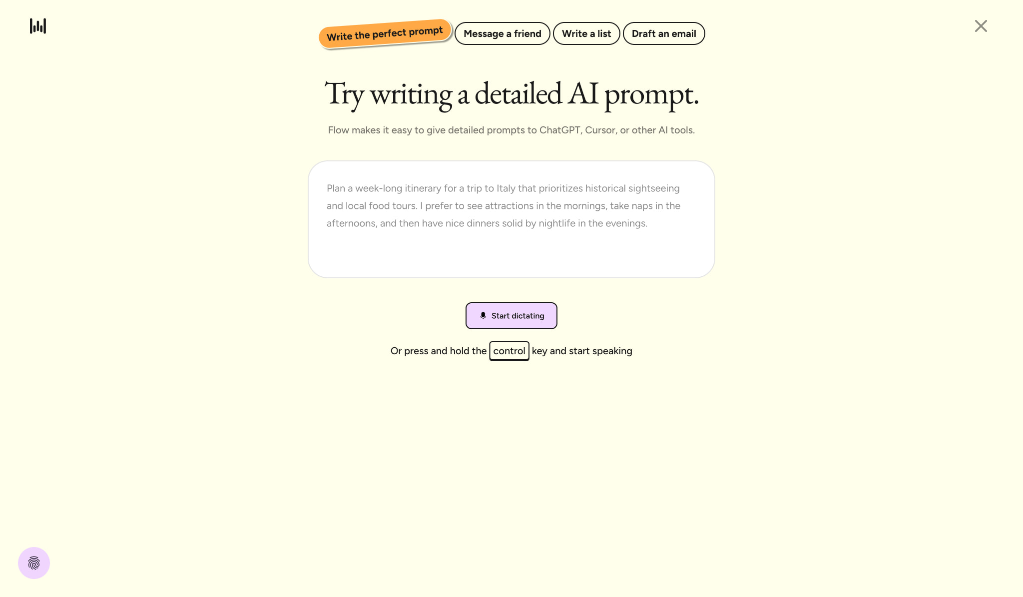 Web Demo - Wispr Flow captured website design