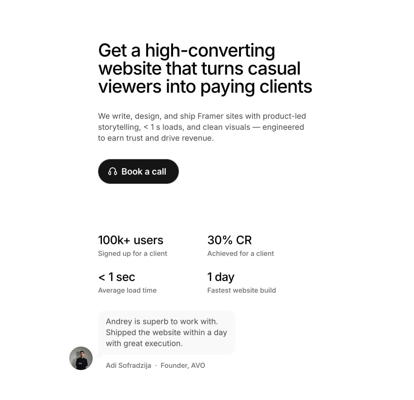 Landing – World-class product and no-code web design captured website design