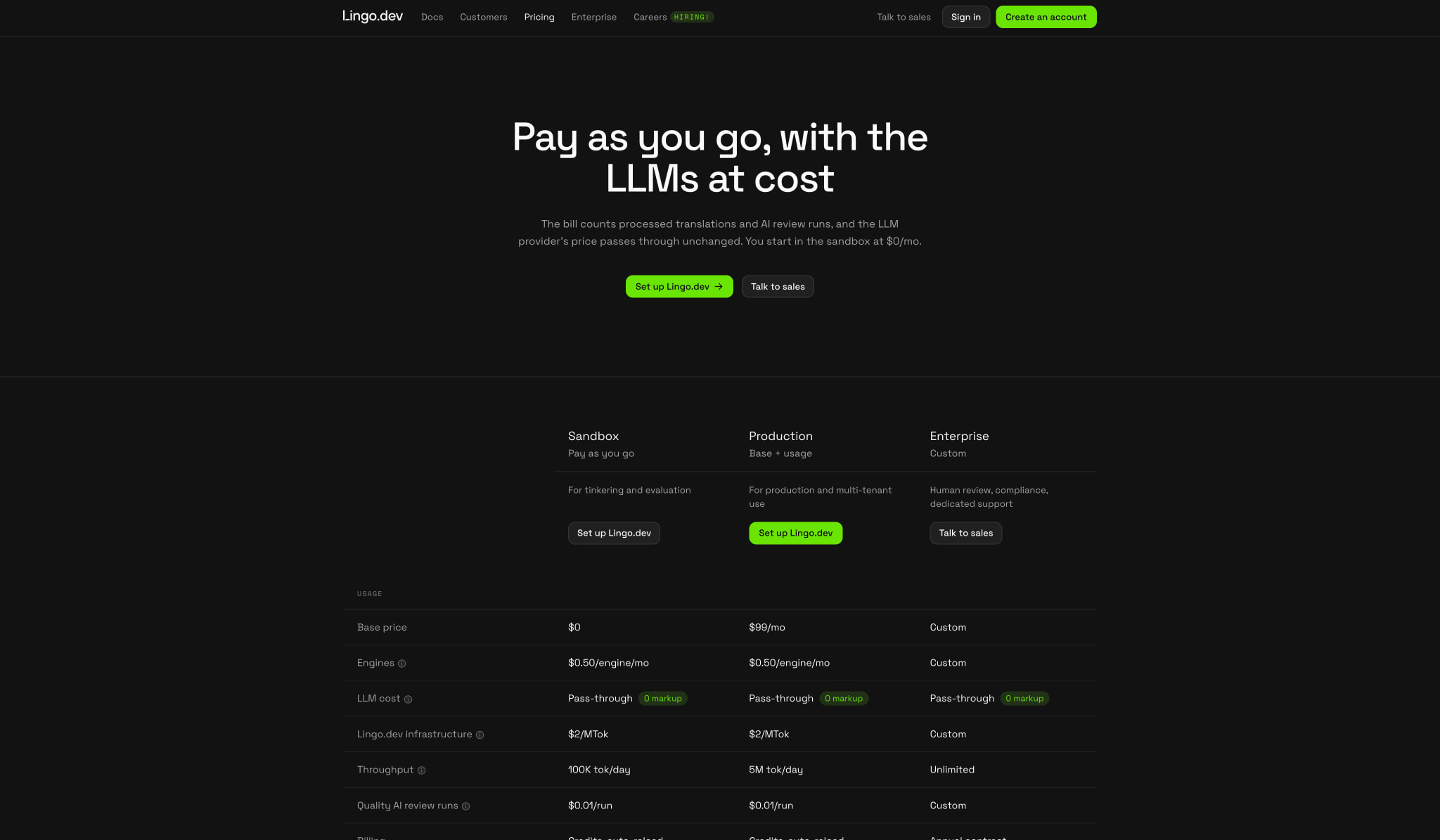 Pricing - Lingo.dev captured website design
