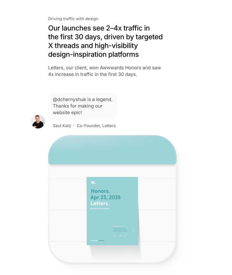 Landing – World-class product and no-code web design captured website design