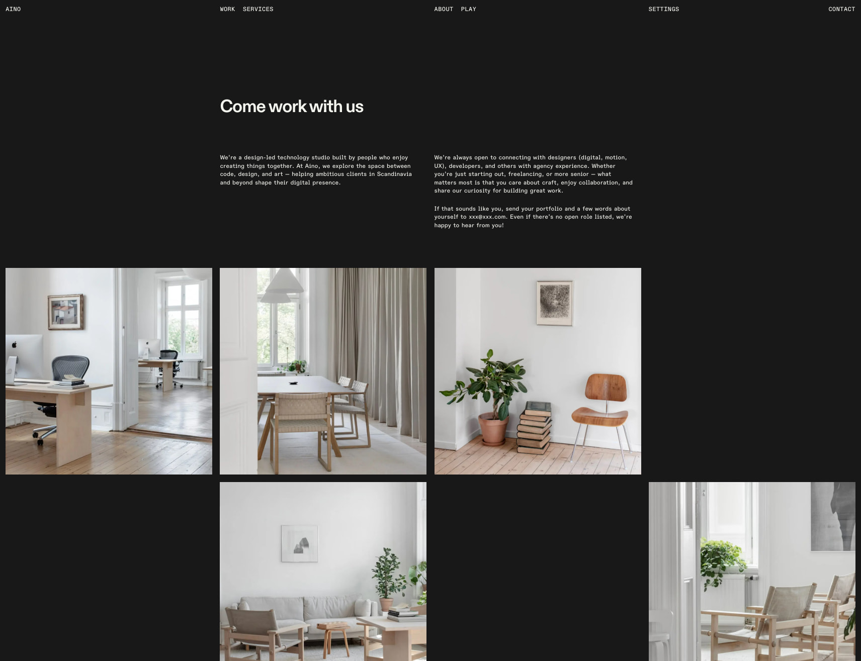 Careers — Aino captured website design