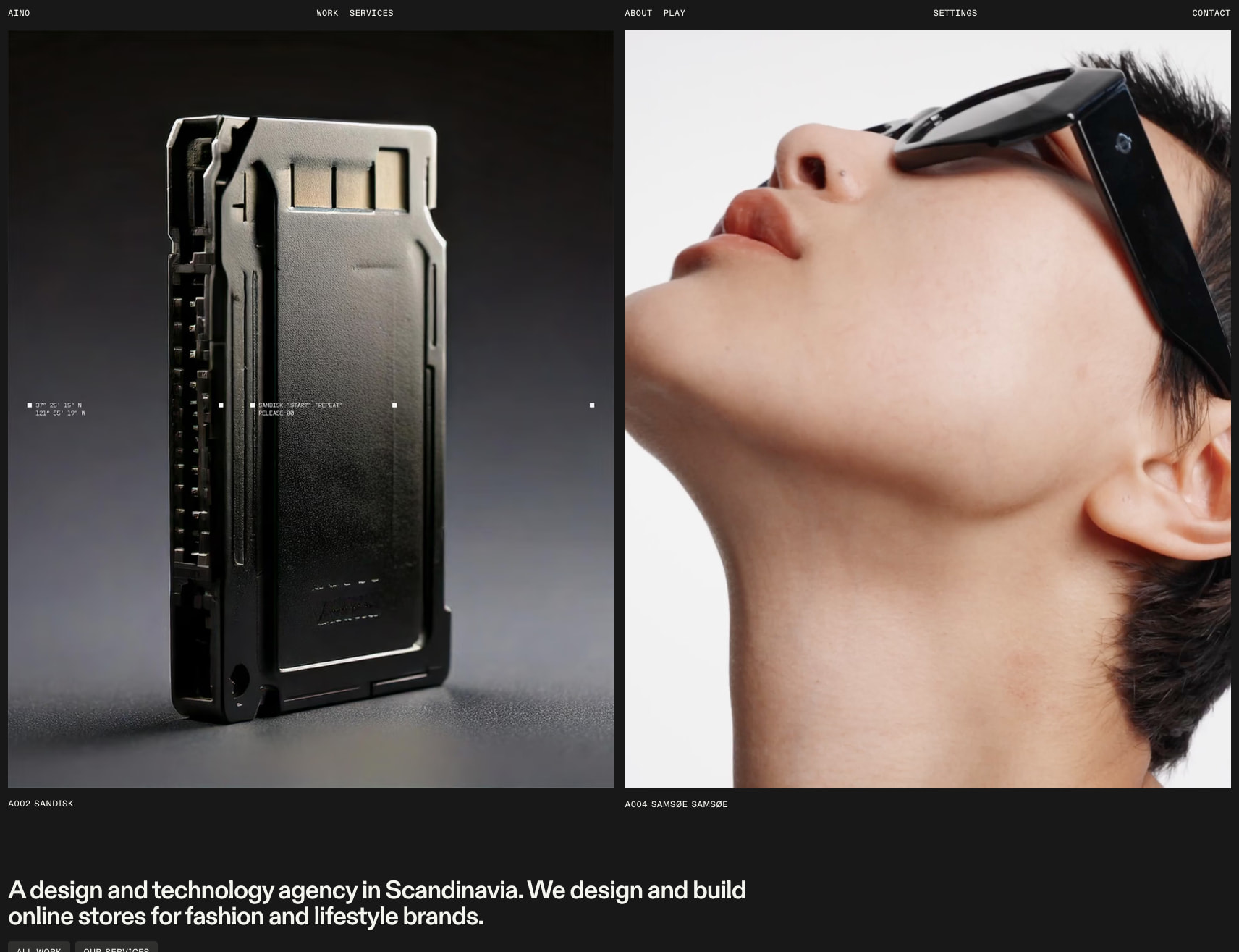 Aino — Design & Technology Agency captured website design