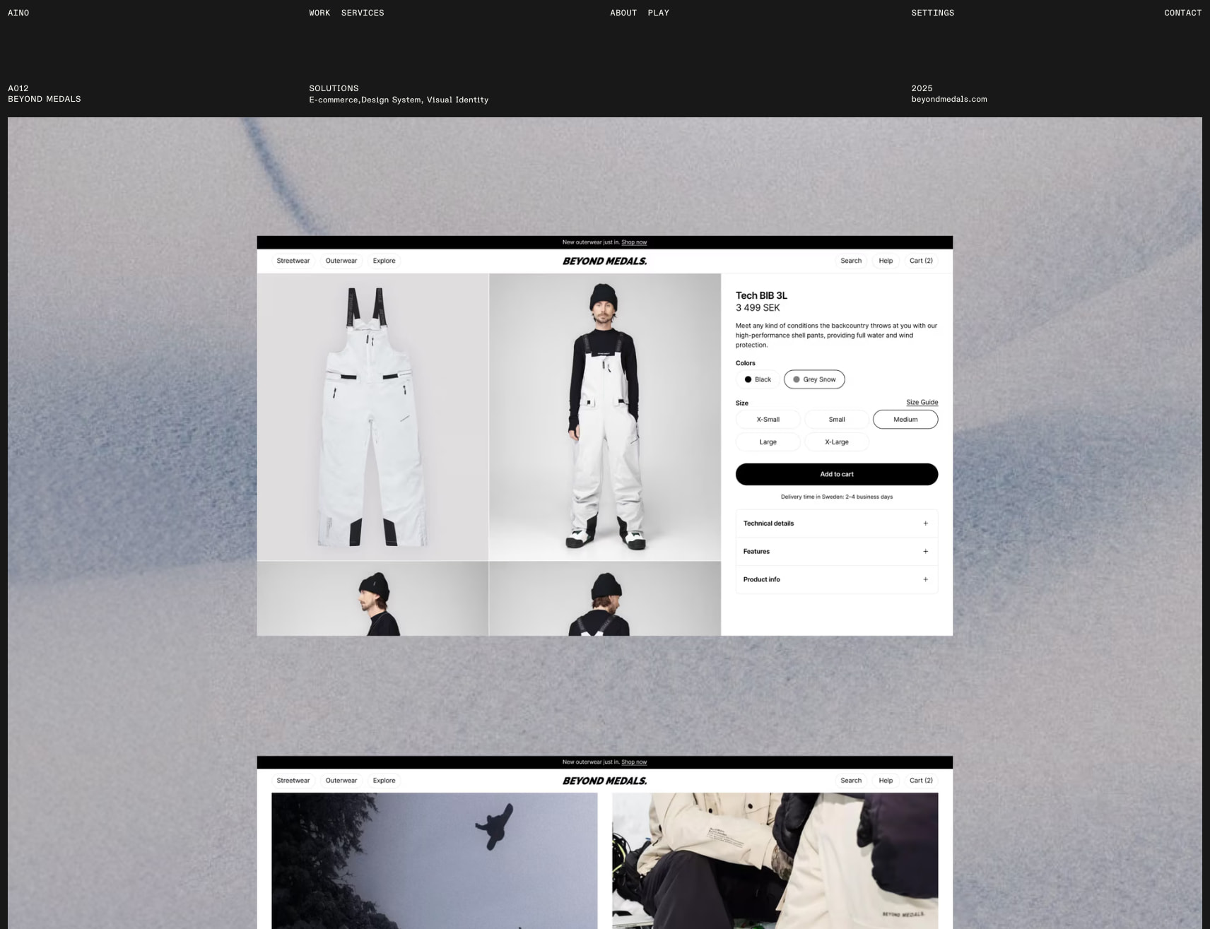 Beyond Medals — Aino captured website design
