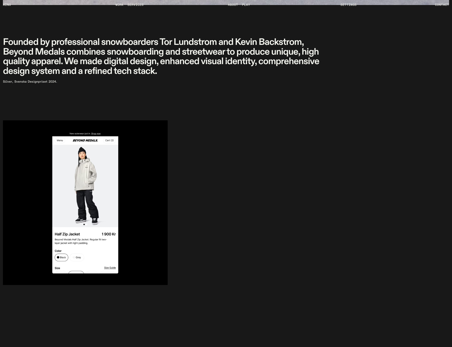 Beyond Medals — Aino captured website design
