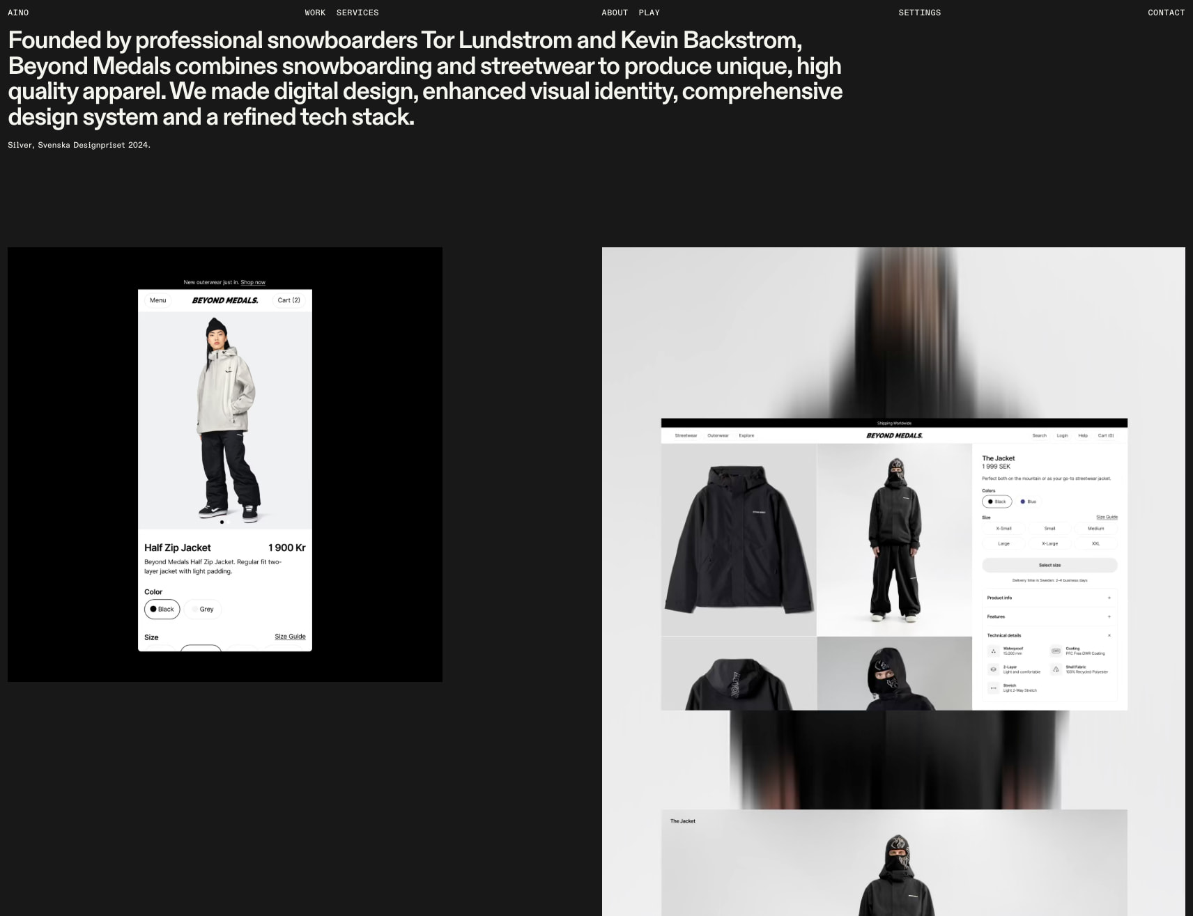 Beyond Medals — Aino captured website design