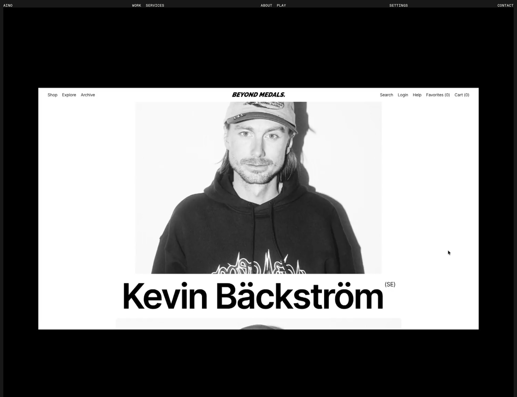 Beyond Medals — Aino captured website design