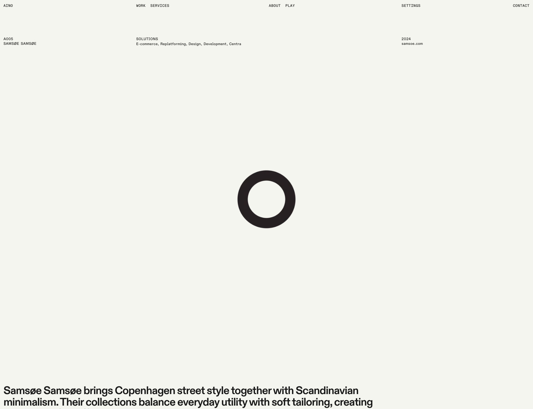 Samsøe Samsøe — Aino captured website design