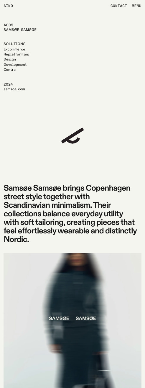 Samsøe Samsøe — Aino captured website design