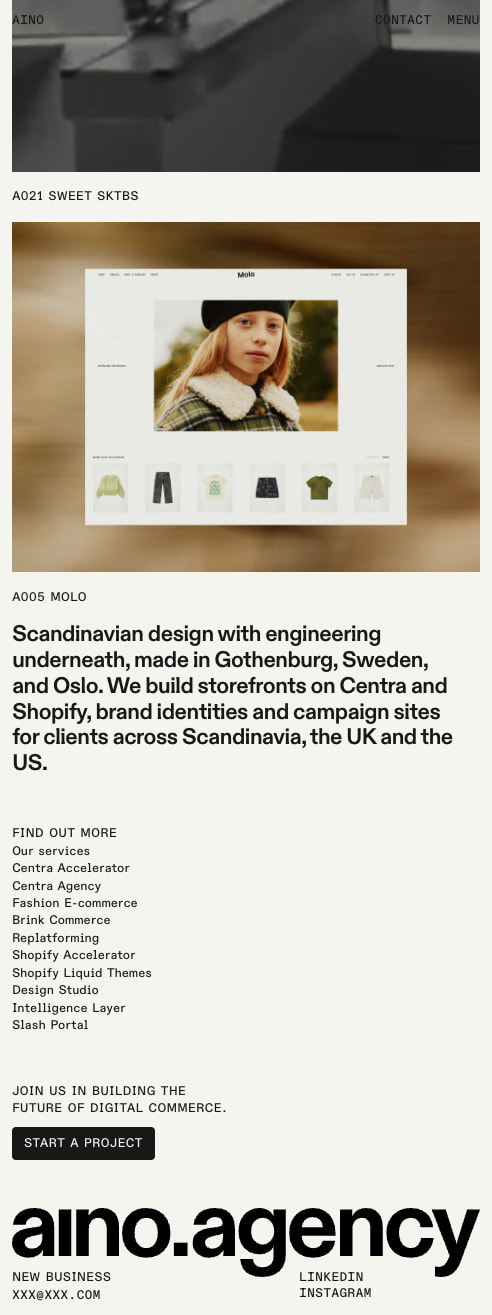 Aino — Design & Technology Agency captured website design