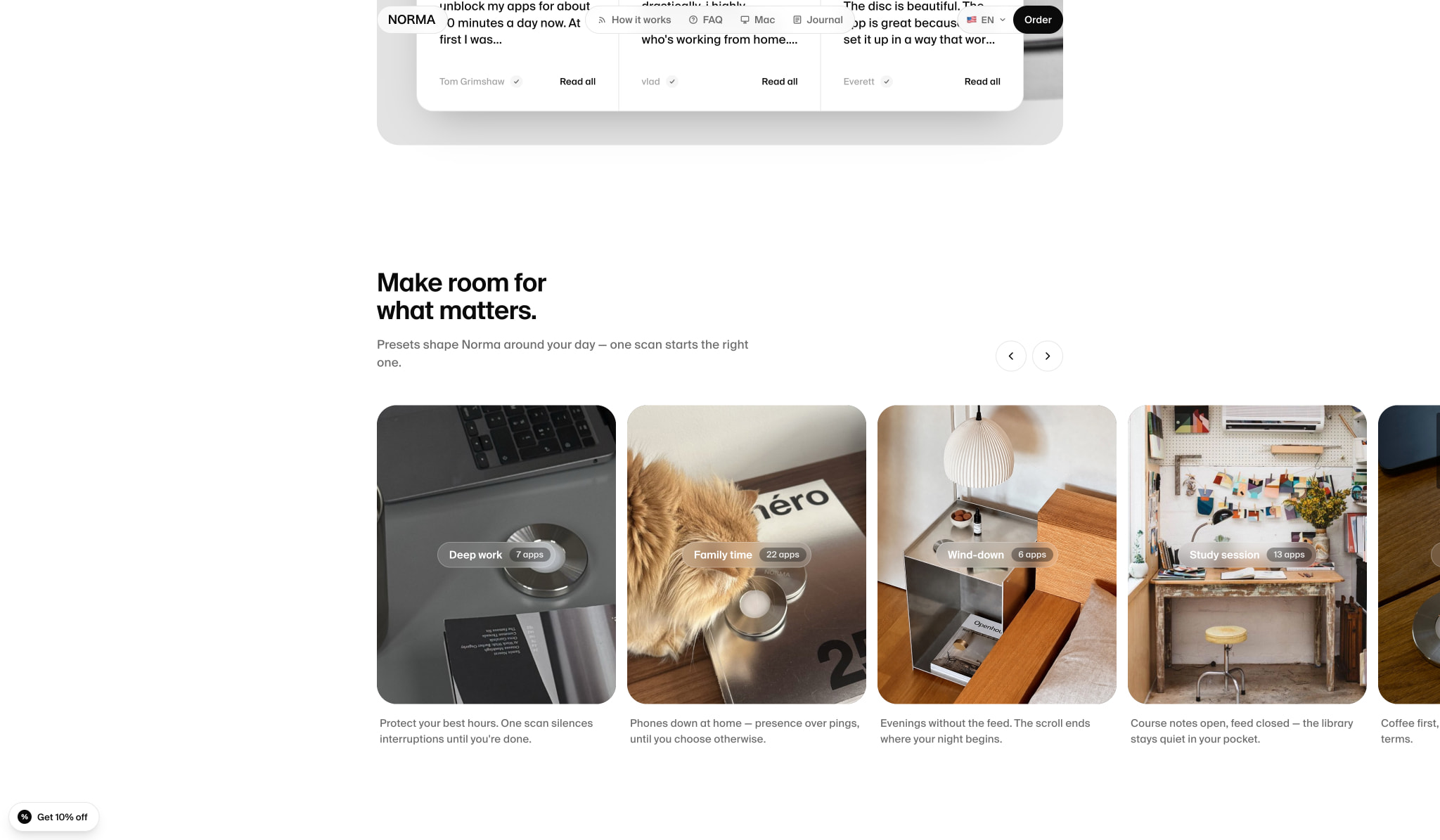 Norma — Block distracting apps by scanning a steel disc captured website design