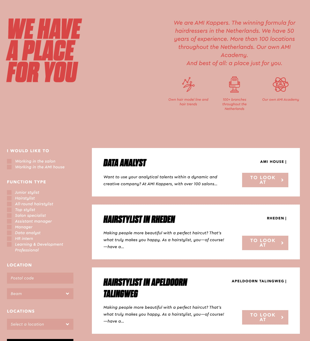 AMI Kappers - Will you join our team? - JoinAMI captured website design