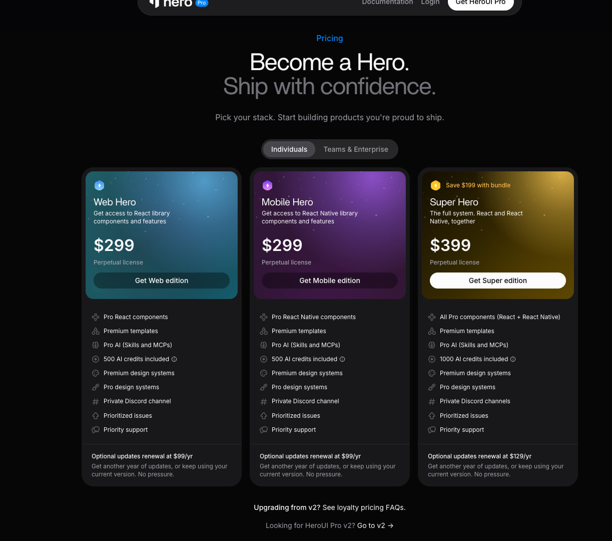 Captured design matching heroui.pro captured website design