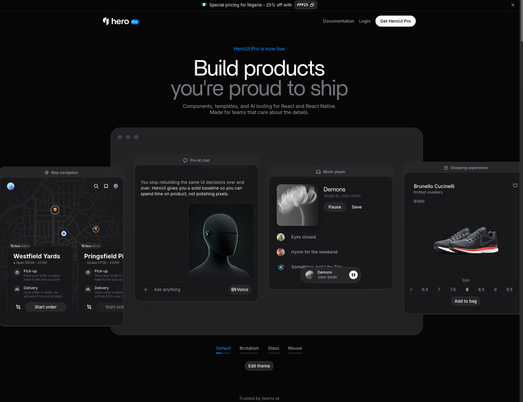 Captured design matching heroui.pro captured website design