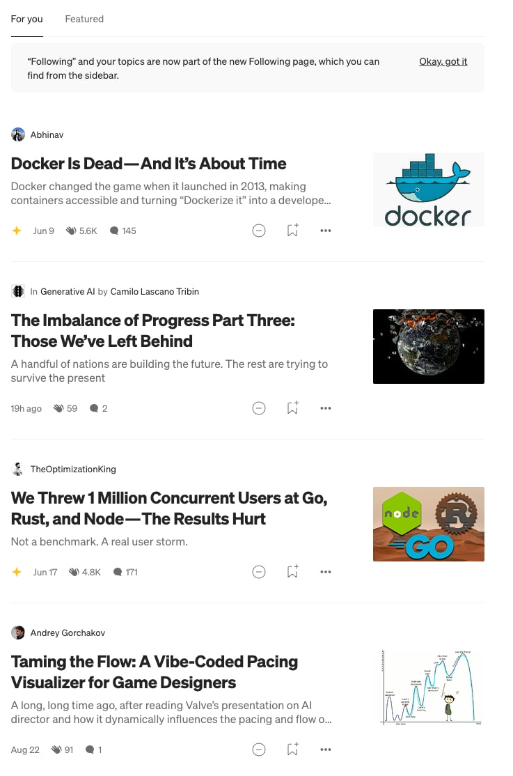 Medium captured website design