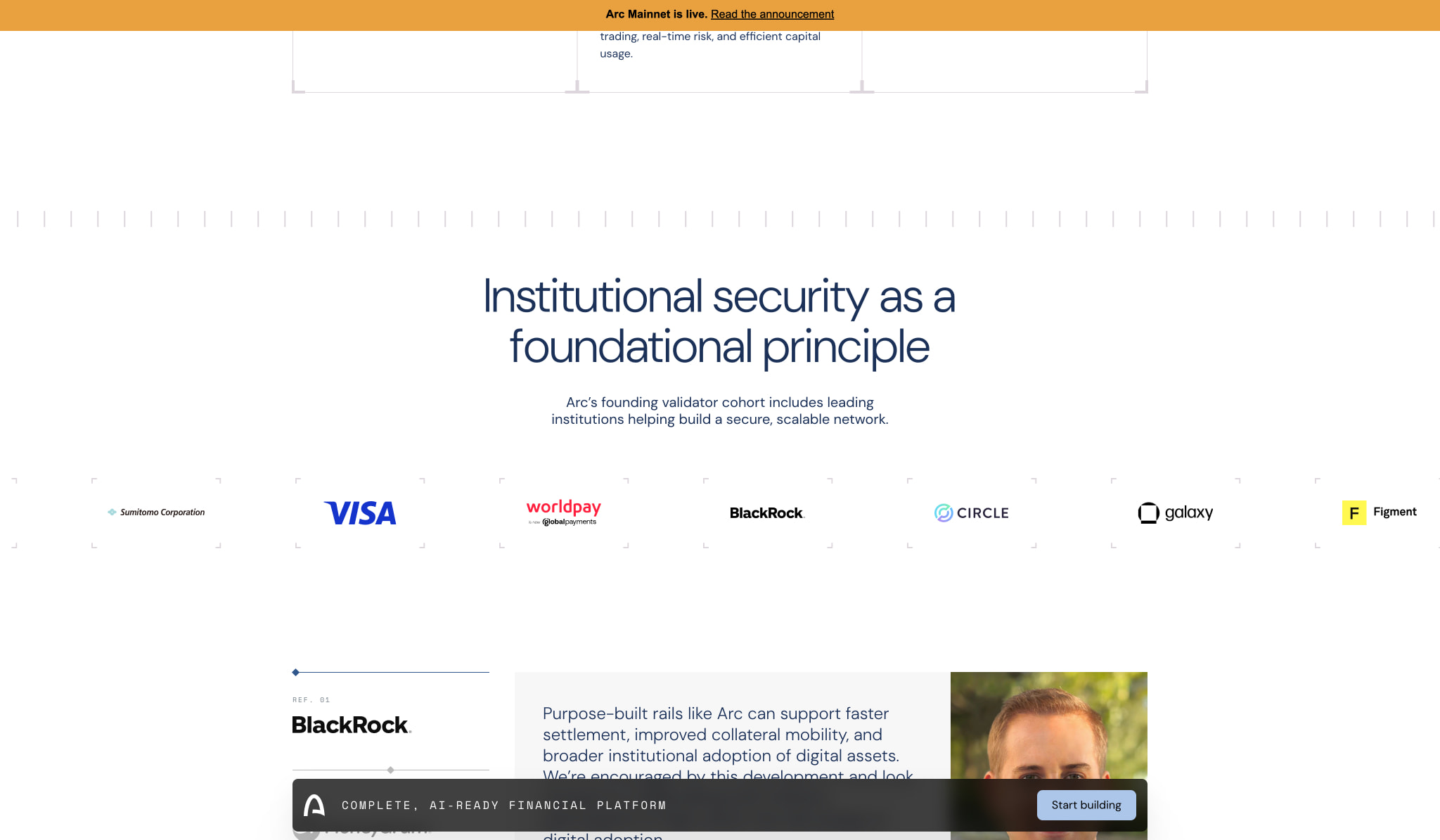 Arc Platform | The economic OS for the internet captured website design