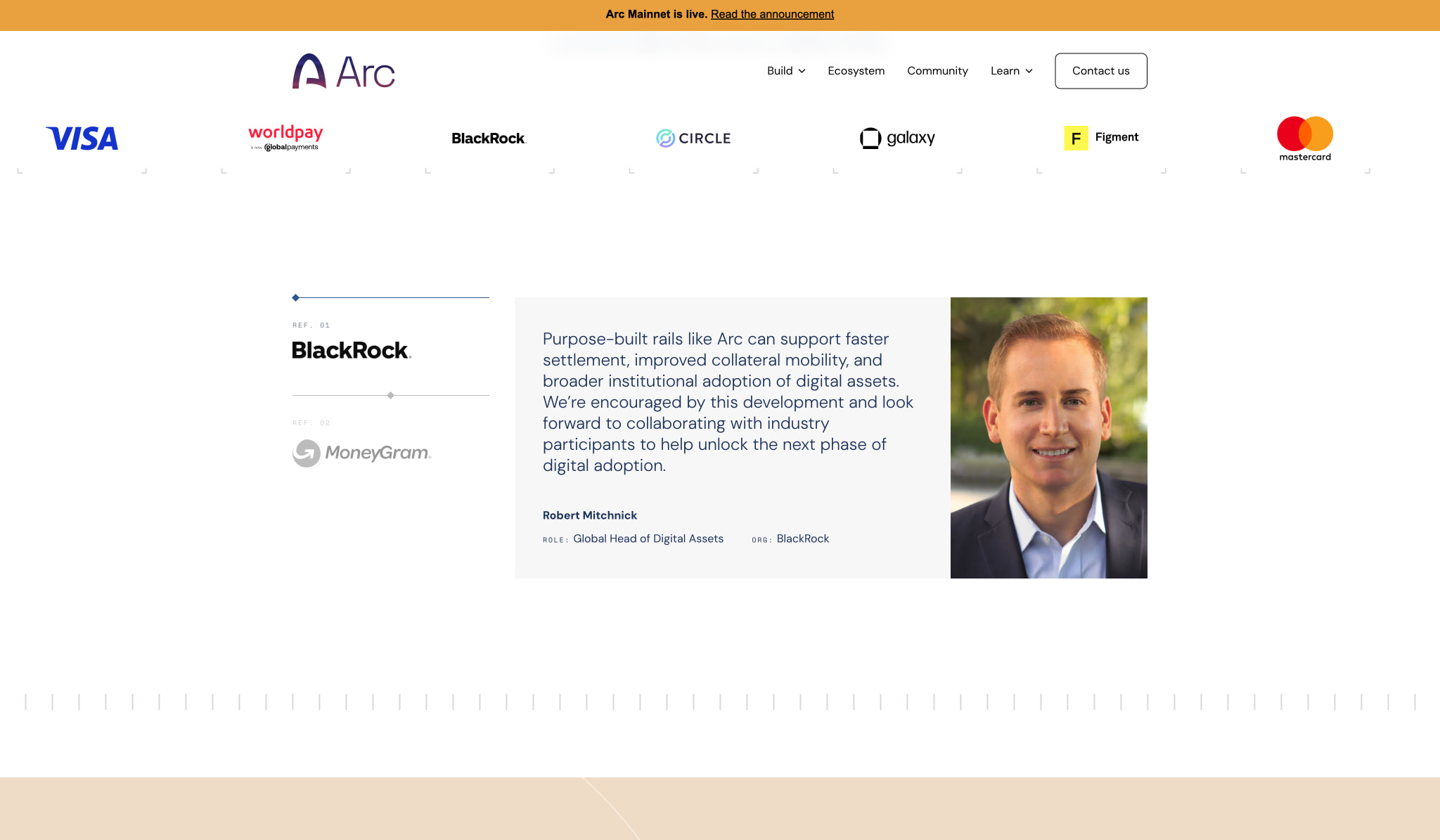 Arc Platform | The economic OS for the internet captured website design