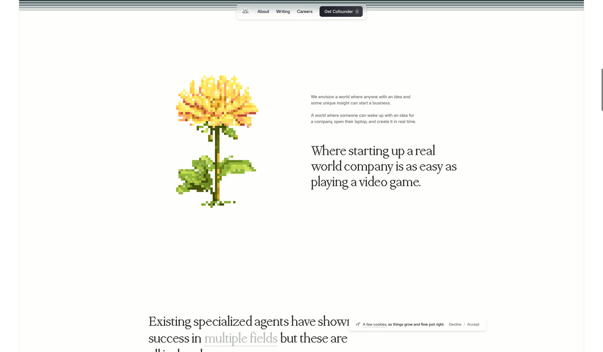 General Intelligence Company captured website design
