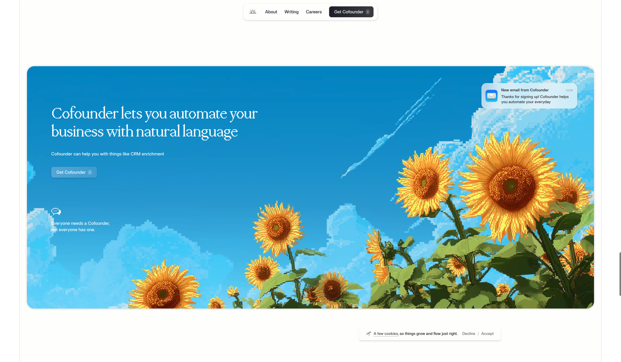 General Intelligence Company captured website design