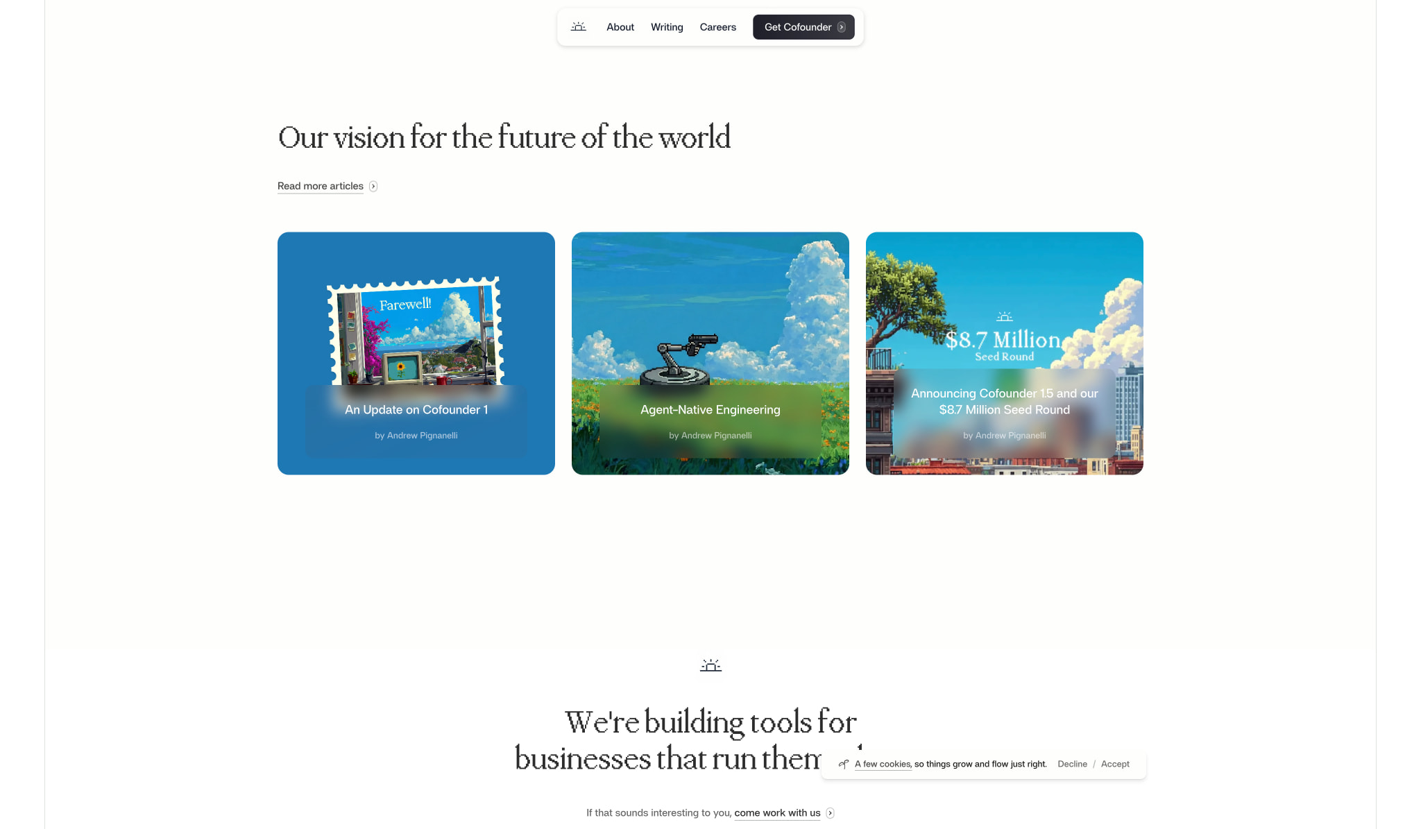 General Intelligence Company captured website design