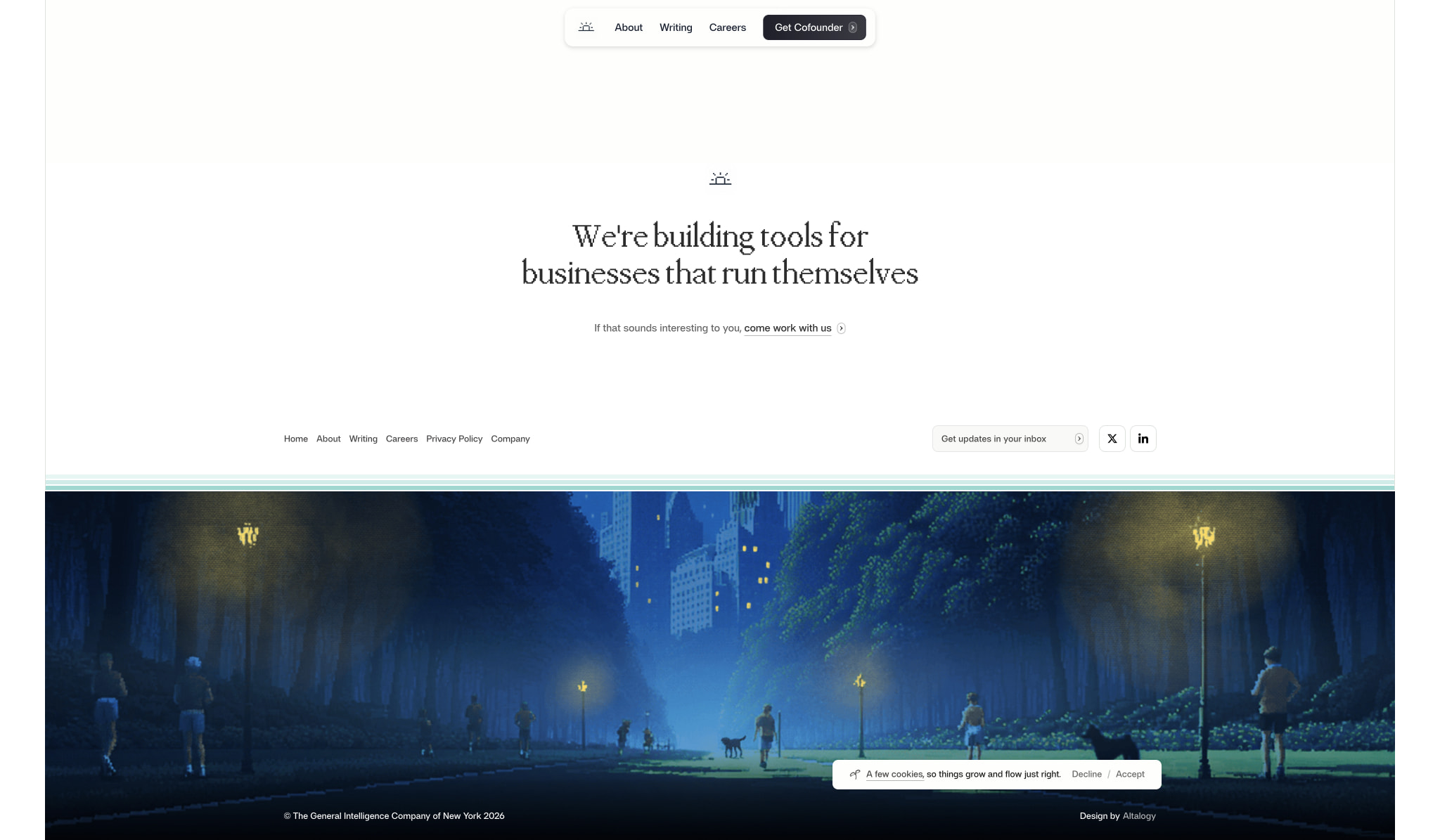 General Intelligence Company captured website design