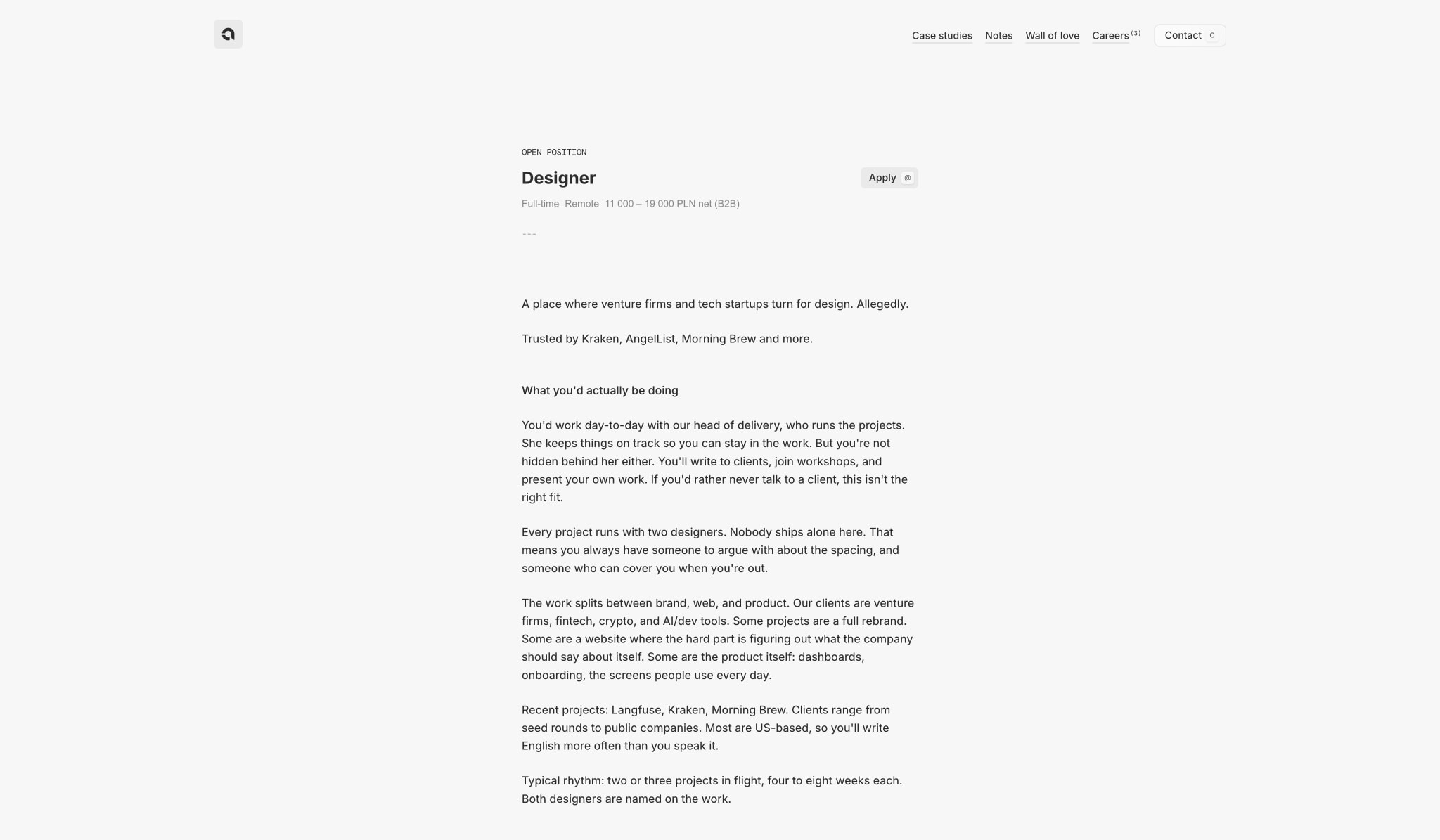 Designer | Full-Time Remote Role at Altalogy Studio captured website design