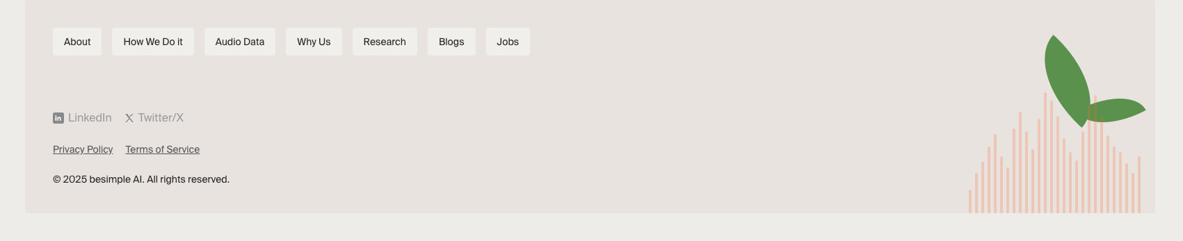 Besimple AI | Audio Data for Voice AI Models captured website design