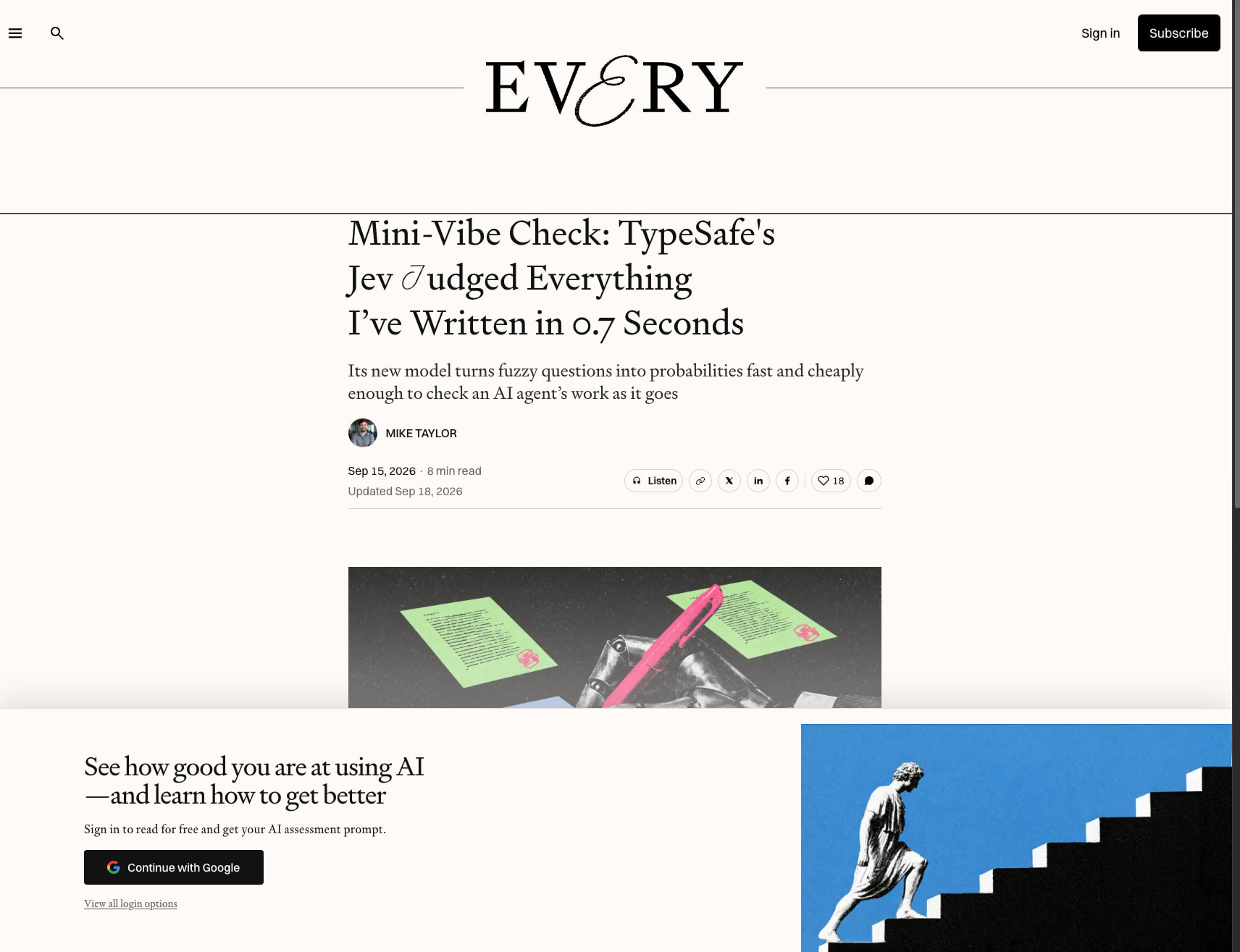 Mini-Vibe Check: TypeSafe's Jev Judged Everything I’ve Written in 0.7 Seconds captured website design
