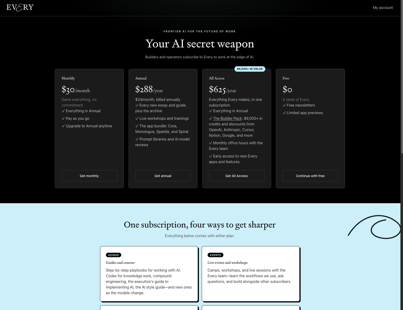 Pricing — Every captured website design