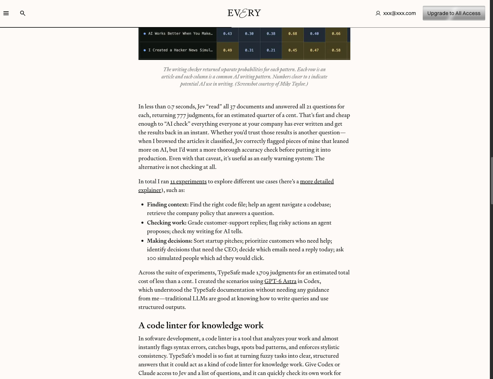Mini-Vibe Check: TypeSafe's Jev Judged Everything I’ve Written in 0.7 Seconds captured website design