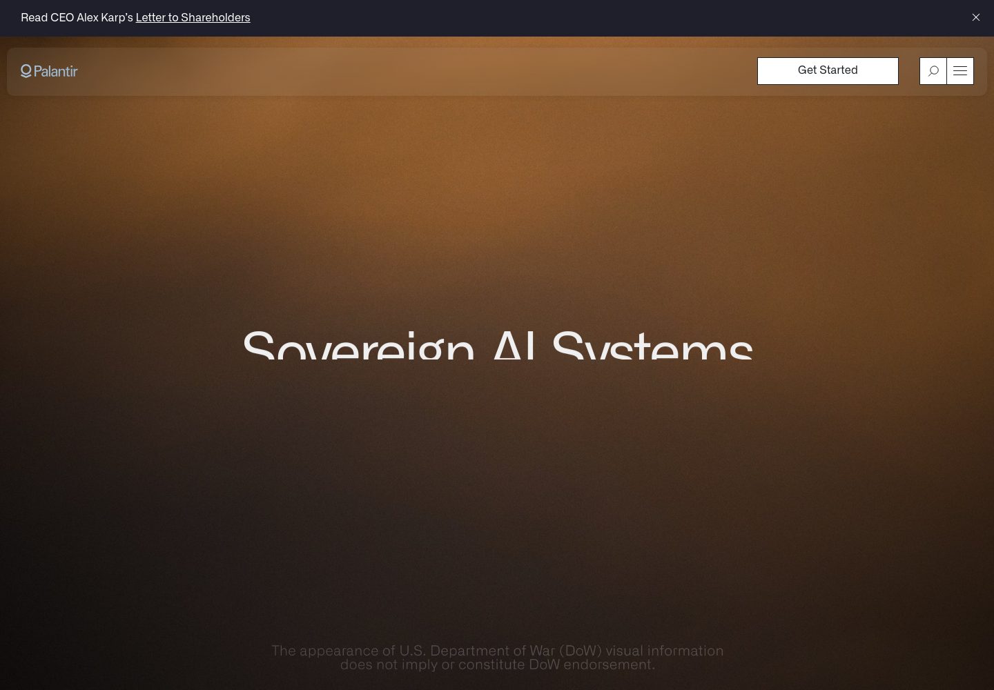 Captured design matching palantir.com captured website design